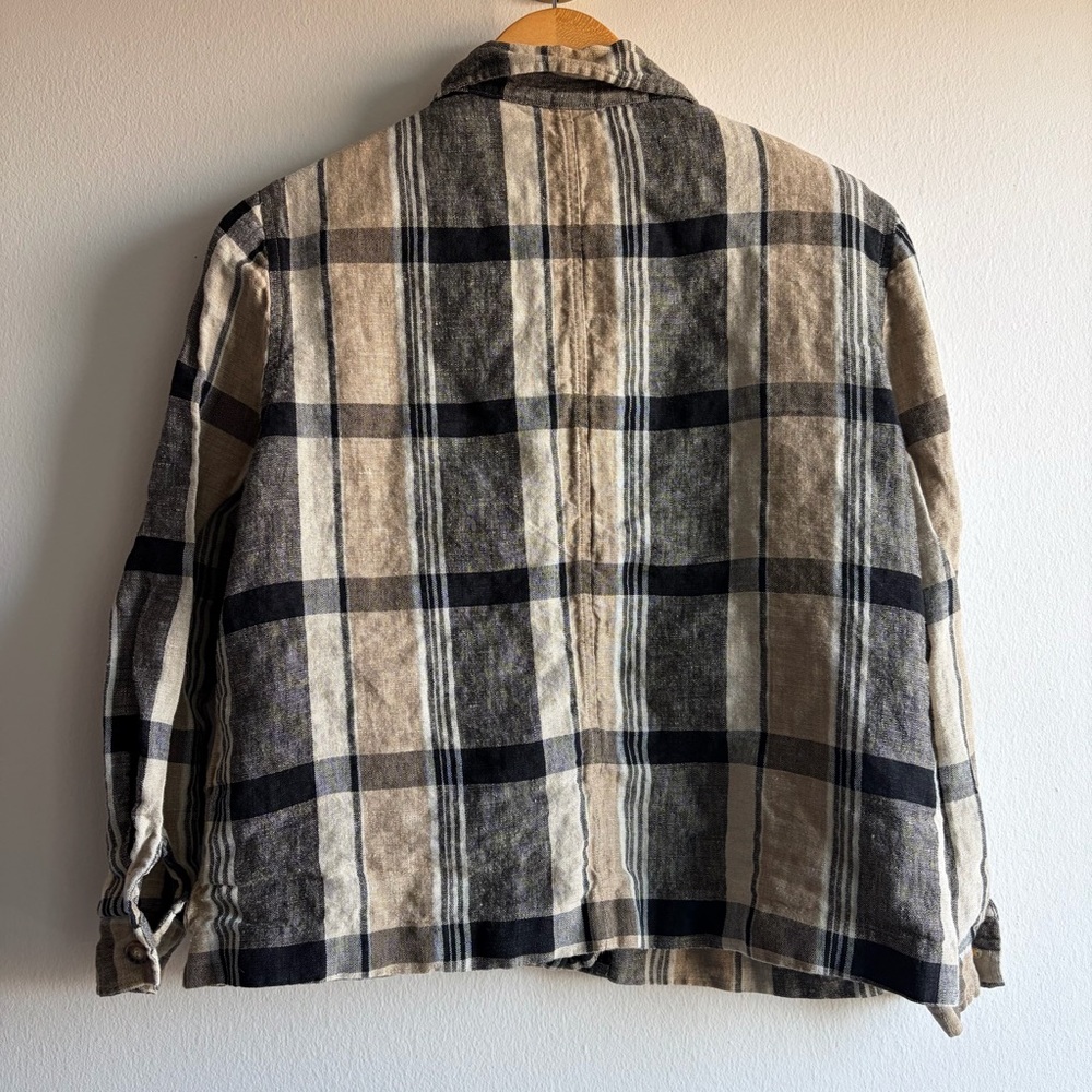 Bianca Nygard Women’s Plaid Button-Front Jacket in Beige and Black - Picture 2 of 6